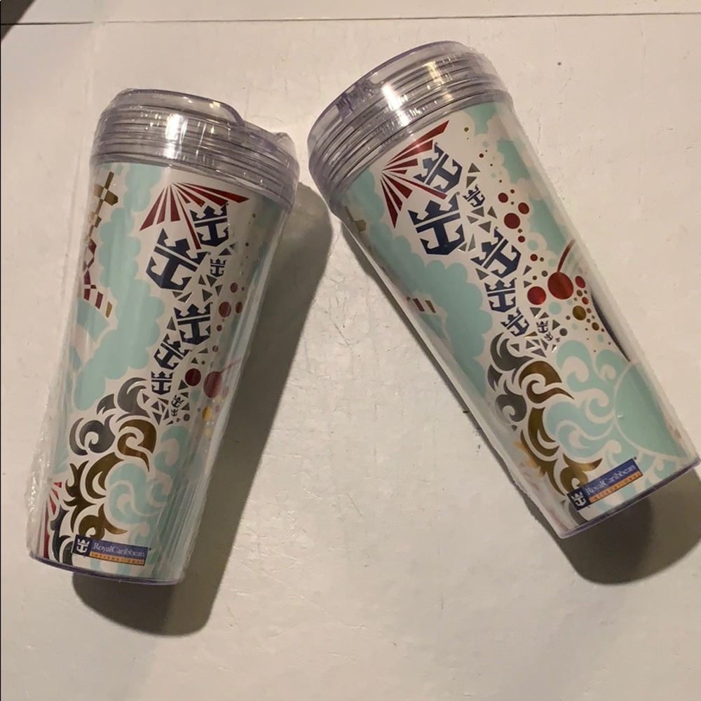 NIB TUMBLERS VTG 2 ROYAL CARIBBEAN BEVERAGE VACAY! - Picture 5 of 10